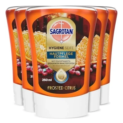 Abbildung von Sagrotan Hygiene Seife Hautpflege Formel, Frosted Citrus, Limitierte Edition, 5x250ml