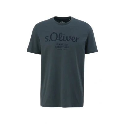 Abbildung von T Shirt mit Logo Print dunkelgrau L