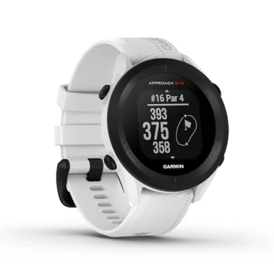Abbildung von Garmin Approach S12 GPS Golfuhr mit Schlagweitenmessung &amp; Distanzangaben zum Grün/ Hindernissen auf 42.000 Golfplätzen. 1,3“ Display einfacher Bedienung bis zu 30 h Akkulaufzeit im Golf Modus.