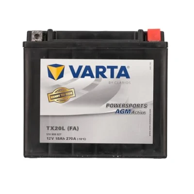 Abbildung von VARTA Motorradbatterie 18 Ah / 270 A Powersports Active AGM lange Lebensdauer, vorgeladen, wartungsfrei, geeignet für Motorräder, Motorroller, Quads, Jetskis und Schneemobile, schwarz