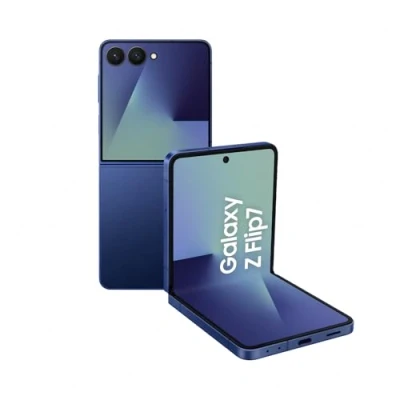 Abbildung von Samsung Galaxy Z Flip7 AI Smartphone mit AI, KI Handy Android, Faltbares Design, Infinity Frontdisplay, 50 MP Weitwinkelkamera, 512 GB, 12 GB RAM, Blue Shadow, 3 Jahre Herstellergarantie