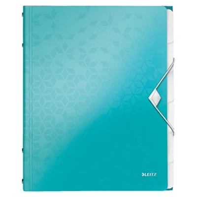 Abbildung von Leitz 46330051 Ordnungsmappe WOW, 6 Fächer, PP, eisblau