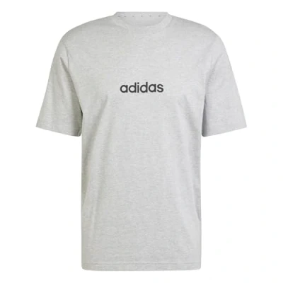 Abbildung von adidas Herren Essentials LINEAR Single Jersey Tee, medium Grey Heather/Black, L