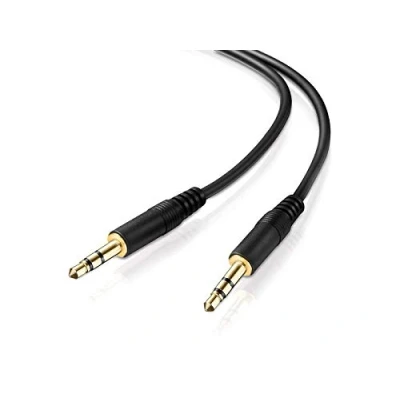 Abbildung von conecto CC20094 Audio Stereo Aux Verbindungskabel Klinkenkabel Klinke/Klinke, 3,5mm Klinke Stecker auf Stecker, vergoldet, Ultraslim Design, 3m, Schwarz