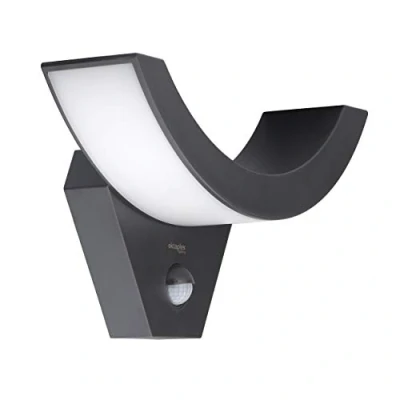 Abbildung von Oktaplex lighting LED Außenleuchte mit Bewegungsmelder Lima 10W Außenlampe Sensor Anthrazit IP54 Aussenleuchte Wandleuchte 3000K warmweiß