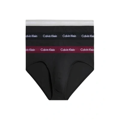 Abbildung von Calvin Klein Herren 3er Pack Hip Briefs Unterhosen Baumwolle mit Stretch, Schwarz (B Black, Tawny Port, Porpoise Wbs), XS