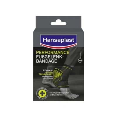 Abbildung von Hansaplast Performance Fußgelenk Bandage, Sprunggelenkbandage stabilisiert &amp; entlastet das Gelenk, Knöchelbandage für rechtes linkes unterstützt die aktive Erholung, Größe S/M