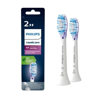 Abbildung von Philips Sonicare Original G3 Premium Zahnfleischpflege Standard Schallzahnbürstenköpfe 2er Pack in Weiß (Modell HX9052/17)