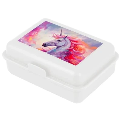 Abbildung von Baagl Brotdose Kinder für Schule Lunchbox Mädchen, Jungen, Kindergarten Jausenbox, Brotzeitbox, Brotbox, Snackbox (Königliche Einhorn)