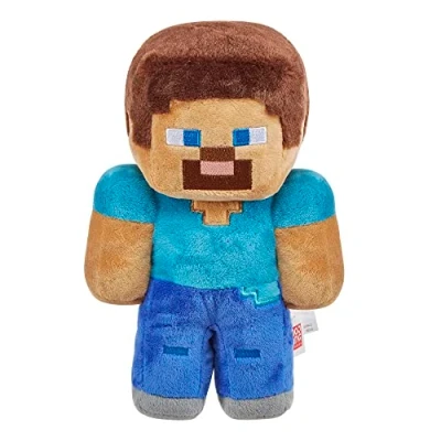 Abbildung von MATTEL Steve Minecraft Plüschfigur 21 cm, kuschelig &amp; ideal zum Sammeln, Geschenk für Fans ab 3 Jahren, HHG11