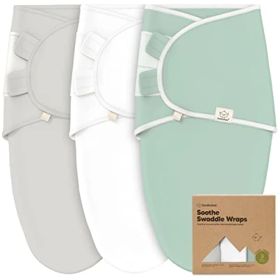 Abbildung von KeaBabies 3 Pack Bio Baby Schlafsack zum Pucken Ergonomische Pucksack 0 Monate, Babyschlafsack Neugeborene, Pucktuch Baby, Puck Pucksack, Wickeldecke (Sage)