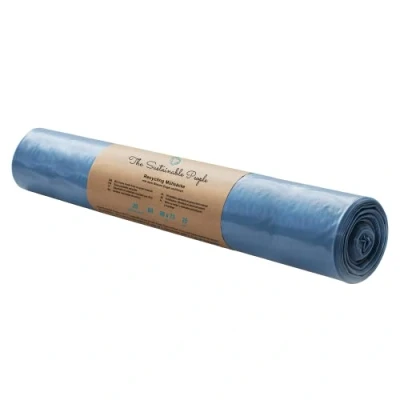 Abbildung von The Sustainable People Recycling Müllsäcke 60L aus mind. 90% Post Consumer Abfällen (PE) Blauer Engel zertifiziert 20er Rolle 25 μm Folienstärke 680x730 mm, ideal im Haushalt und Betrieb