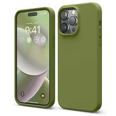 Abbildung von elago Schutzhülle für iPhone 14 Pro Max, Flüssigsilikon Hülle, Ganzkörper Schutzhülle, stoßfest, schlanke Handyhülle, kratzfestes weiches Mikrofaserfutter, 6,7 Zoll (17 cm), Eisrot
