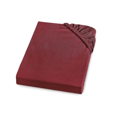 Abbildung von sleepling Biber Spannbetttuch, Feinbiber Spannbettlaken, Made in Germany, 100% Baumwolle, Matratzen bis 23 cm Höhe, Rundum Gummizug, Ökotex, waschbar 60 Grad, 200 x 200, rot