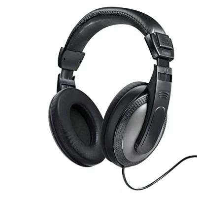 Abbildung von Hama Kopfhörer „Shell“, kabelgebunden, Over Ear (Kopfhörer mit Kabel, Ear, langem 3,5mm Klinke, 6,35mm Klinkenstecker, Musik Kopfhörer, TV vergoldet) schwarz