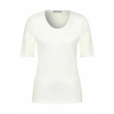 Abbildung von Street One MIT Vausschnitt Tshirt basic, Damen, Größe: 36, Weiß
