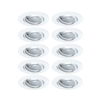 Abbildung von Paulmann 93400 Einbauleuchte Base rund schwenkbar max. 10x10W Einbaustrahler ohne Leuchtmittel Weiß Einbaulampe Metall Deckenspot GU10