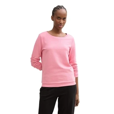 Abbildung von TOM Tailor Denim Structured Sweatshirt, Damen, Größe: Medium, Light dusty pink