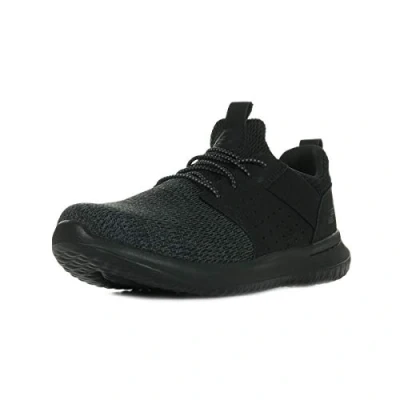 Abbildung von Skechers Herren Delson Camben Sneaker, Black Mesh W Synthetic, 42 EU