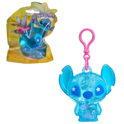 Abbildung von Just Play Disney Stitch Swirl a Anhänger Figur, 7,6 cm große Plastikfigur mit Flüssigkeit, bunten Perlen und Glitzer, Kinderspielzeug ab 3 Jahren