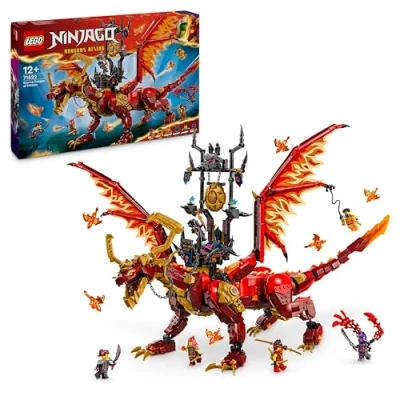 Abbildung von LEGO NINJAGO Quelldrache der Bewegung, Abenteuer Spielzeug für Kinder, Ninja Spielset mit 6 Minifiguren, Geburtstagsgeschenk Jungen und Mädchen ab 12 Jahren, Fantasyspielset 71822