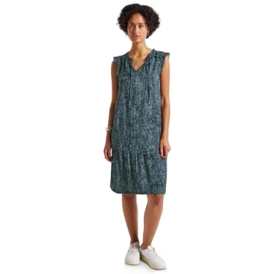 Abbildung von STREET ONE Damen 1408780 Gemustertes Tunika Kleid, Deepwater Blue, 36