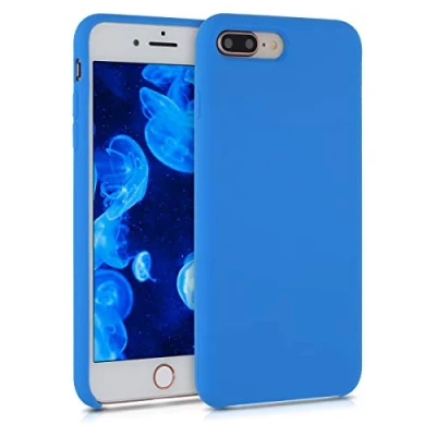 Abbildung von kwmobile Hülle kompatibel mit Apple iPhone 7 Plus/iPhone 8 Plus Silikon Handy Case Handyhülle weiche Oberfläche kabelloses Laden Sea Breeze