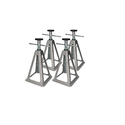 Abbildung von cartrend Caravan Unterstellbock, Wohnwagen Stützbock, 900 kg Traglast, 4er Set, Wohnwagenstützen, zusammenklappbarer Wohnmobil höhenverstellbar von 280 mm bis 430 mm, Aluminium, Silber
