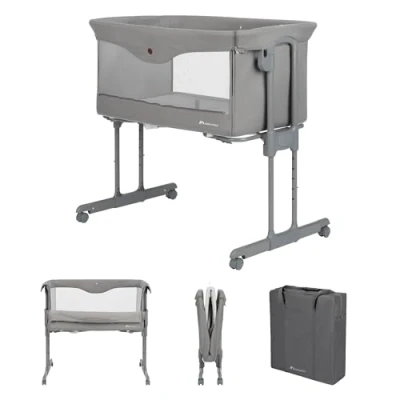 Abbildung von Bebeconfort Amara, Beistellbett Baby, 0 6 Monate, 09 kg, Co Sleeper, 2 in 1 &amp; Stubenwagen, 3 Sek kompakt zusammenklappbar, einfach zu bewegen, praktische Reisetasche, Tinted Grey