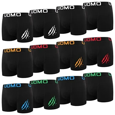 Abbildung von L&amp;K 12er Pack Boxershorts Herren Baumwolle Klassische Unterhosen Männer Unifarben Retroshorts 1119A 4XL