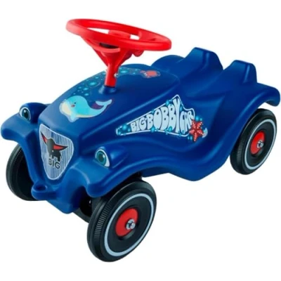 Abbildung von BIG Bobby Car Classic Ocean Kinderfahrzeug mit Aufklebern in Ozean Design, für Jungen und Mädchen, belastbar bis zu 50 kg, Rutschfahrzeug Kinder ab 1 Jahr, blau, Vlau