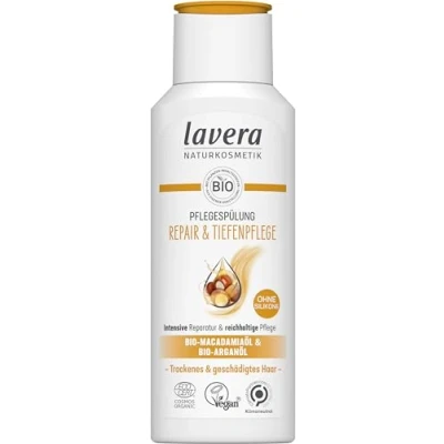 Abbildung von lavera Pflegespülung Repair &amp; Tiefenpflege ohne Silikone Intensive Reparatur reichhaltige Pflege vegan Naturkosmetik 200 ml