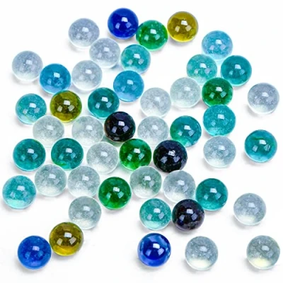 Abbildung von HAKACC Murmeln Glas, 50 STK. Muggelsteine bunt Kinder Deko Kugeln Spielzeug Durchsichtig Klare Glasmurmeln