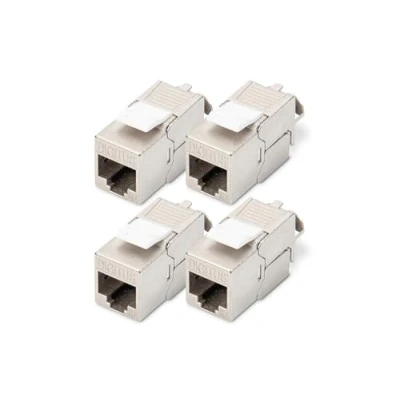 Abbildung von DIGITUS Keystone Modul Cat 6A Geschirmt 4 Stück RJ45 Buchse 500 MHz 10GBase T AWG 26 22 Werkzeugfreie Montage