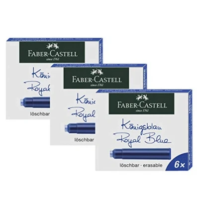 Abbildung von Faber Castell 185506 Tintenpatronen Standard (3er Pack (Königsblau), Standard)