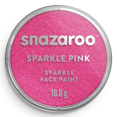 Abbildung von Snazaroo 1118581 Kinderschminke, hautfreundliche hypoallergene Gesichtschminke auf Wasserbasis, wasservermalbar, parabenfrei, 18ml Topf Rosa schillernd
