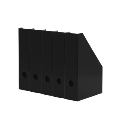 Abbildung von Landre Stehsammler A4, aus stabilem Karton, 7cm breit, schwarz, 5 Stück