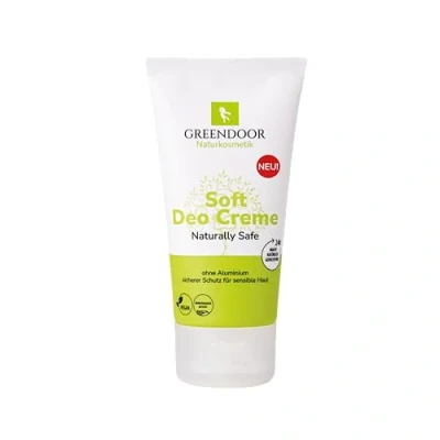 Abbildung von GREENDOOR Soft Deo Creme Tube 50ml ohne Aluminium, nicht schmelzend, wirksam gegen Schweißgeruch, reicht 20 Wochen, natürlich vegan, unisex, pflegt die Achseln