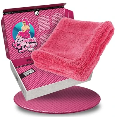 Abbildung von Nuke Guys Auto Trockentuch extrem saugstark &amp; lackschonend Gamma Dryer S 40x40cm Pink 1400 GSM Mikrofaser Tuch zum effizienten Trocknen nach der Autowäsche Mikrofasertuch