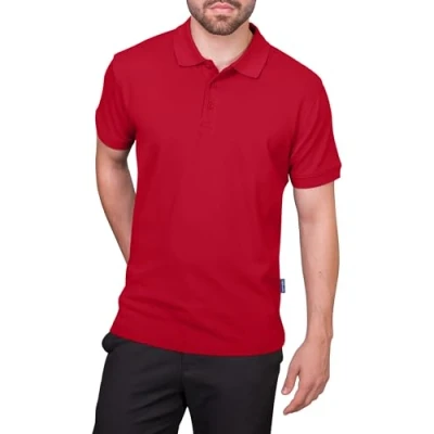 Abbildung von HRM Herren Heavy Polo, rot, Gr. 5XL I Premium Polo Shirt aus 100% Baumwolle Basic Polohemd bis 60C waschbar Hochwertige &amp; nachhaltige Bekleidung Workwear
