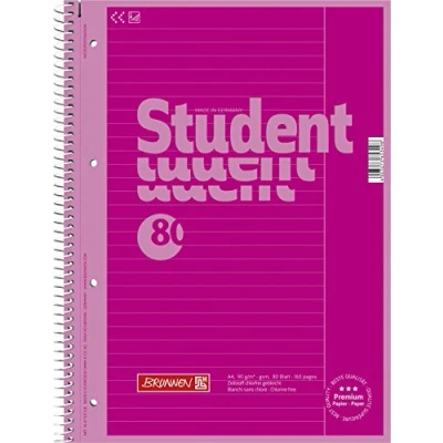 Abbildung von Brunnen 1067925126 Notizblock / Collegeblock Student Colour Code (A4 liniert, Lineatur 25, 90 g/m², 80 Blatt) pink