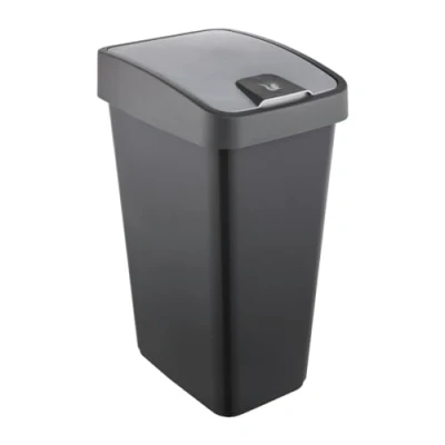 Abbildung von keeeper Premium Abfallbehälter mit Flip Deckel, Soft Touch, 45 l, 40 x 30 61,5 cm, Magne, Grau (Graphit)