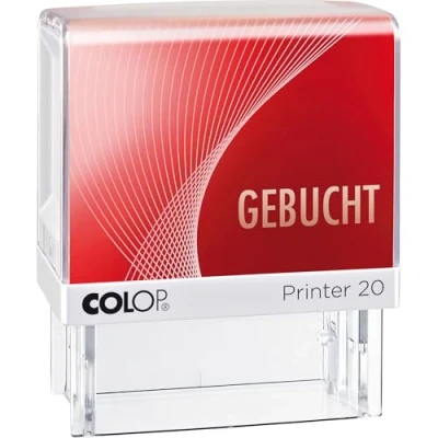 Abbildung von Colop 100672 Textstempel selbstfärbend: Gebucht, rot
