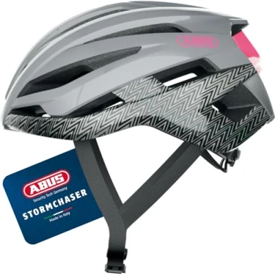Abbildung von ABUS Rennradhelm StormChaser Leichter und komfortabler Fahrradhelm für professionellen Radsport Damen Herren Grau/Rosa, Größe S