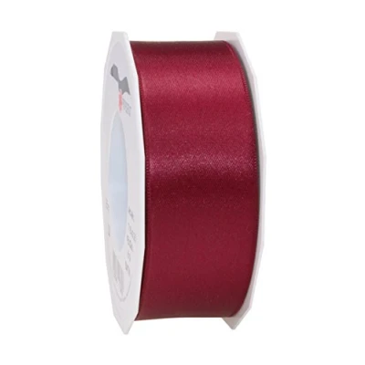 Abbildung von PRÄSENT C.E. Pattberg Satin Bordeaux, 25 m Satinband zum Einpacken von Geschenken, 40 mm Breite, Geschenkband Dekorieren &amp; Basteln, Dekoband, Anlass
