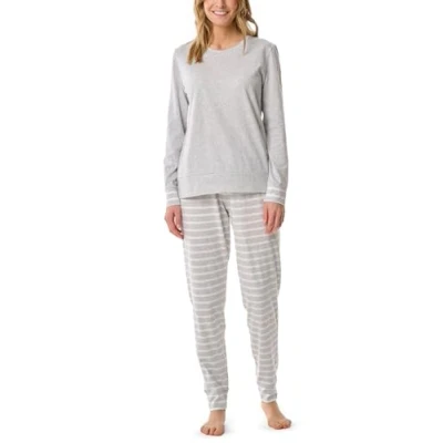 Abbildung von Schiesser LANG Casual Essentials Nachtwäsche Set, Damen, Größe: 38, Silbergrau mel