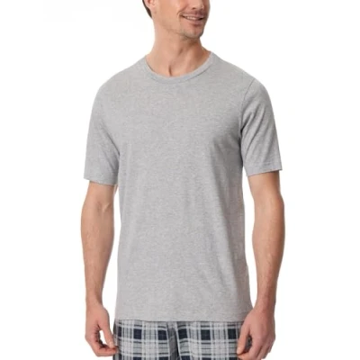 Abbildung von Schiesser Herren Schlafshirt Kurzarm Rundhals Bio Baumwolle Mix + Relax Pyjamaoberteil, grau Mel_182179, 50 DE