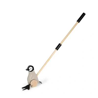 Abbildung von small foot Schiebetier Pinguin, Lauflernspielzeug aus FSC 100% zertifiziertem Holz, Schiebespielzeug mit watschelnden Füßen, für Kinder ab 18 Monaten, 12494