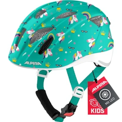 Abbildung von ALPINA XIMO Leichter, Sicherer &amp; Bruchfester Fahrradhelm Mit LED Licht Für Kinder, Unicorn Gloss, 47 51 cm