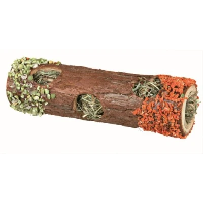 Abbildung von Trixie 60770 Natural Snack Tube Tunnel mit Heufüllung für kleine Nagetiere und Kaninchen (Hibiskusblüten, 20 cm / 25 g), 1 Stück (1er Pack)